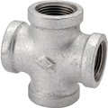 Prosource 0 Pipe Cross, 34 in, Female, Malleable Iron, 40 Schedule, 300 psi Pressure 747